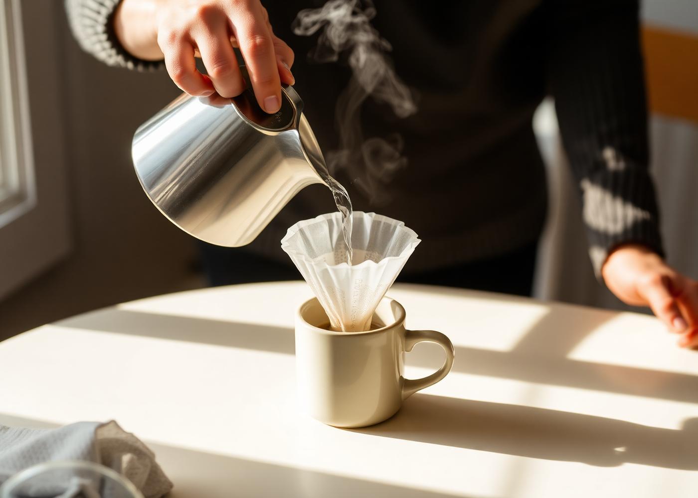 Preparación de café en prensa francesa